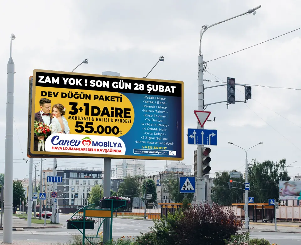 CANEV MOBİLYA açık hava reklamları çalışması